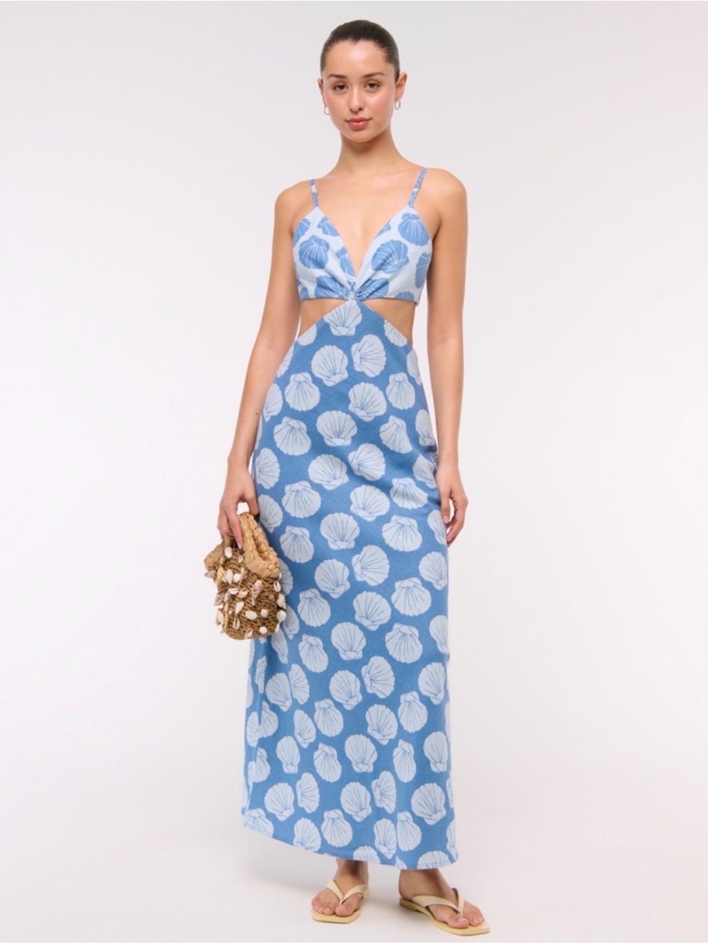 Abercrombie & Fitch Light Blue Shell Print Dress